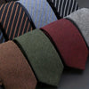 Fiorafashion Men’s Business Striped Solid Color Cotton Tie – Thickened Sanded Formal Wear Necktie