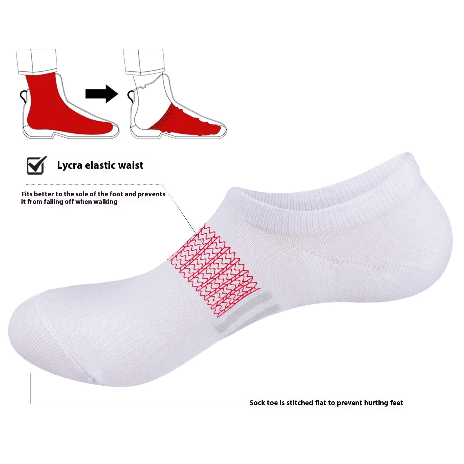 Pure Cotton Breathable Summer Thin Tight Invisible Male Socks