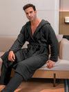 Polyester Long Sleeve Trousers Men&#39;s Pajama Set