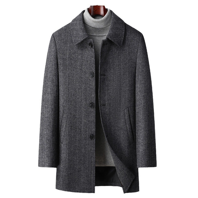 Men&#39;s Wool Reversible Woolen Coat Men&#39;s