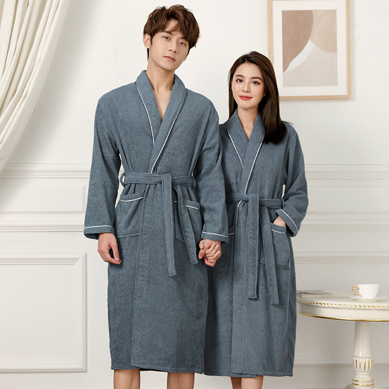 Towel Material Bathrobe Men&#39;s And Women&#39;s Pajamas