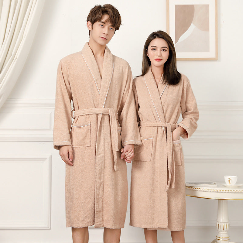 Towel Material Bathrobe Men&#39;s And Women&#39;s Pajamas
