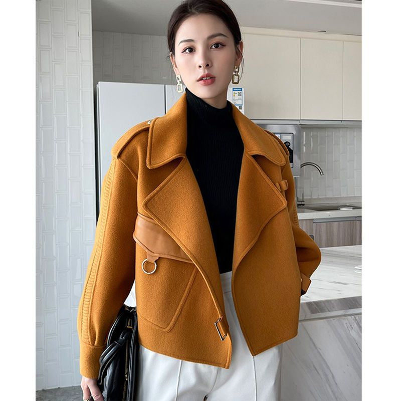 Mid-length Women&#39;s Elegant Woolen Overcoat