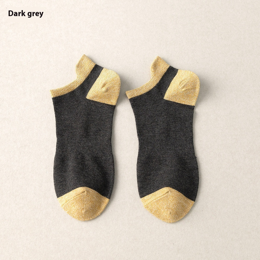 Combed Cotton Bottom Sweat-absorbing Deodorant Anti-ankle Socks Low-cut Men&#39;s Retro Waist
