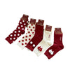 Red Dehaired Angora Polka Dot Mid-calf Creative Christmas Stockings