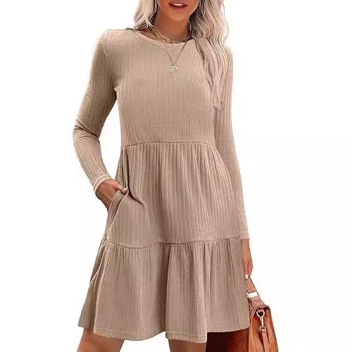 Women&#39;s Round Neck Fashion Casual Dress
