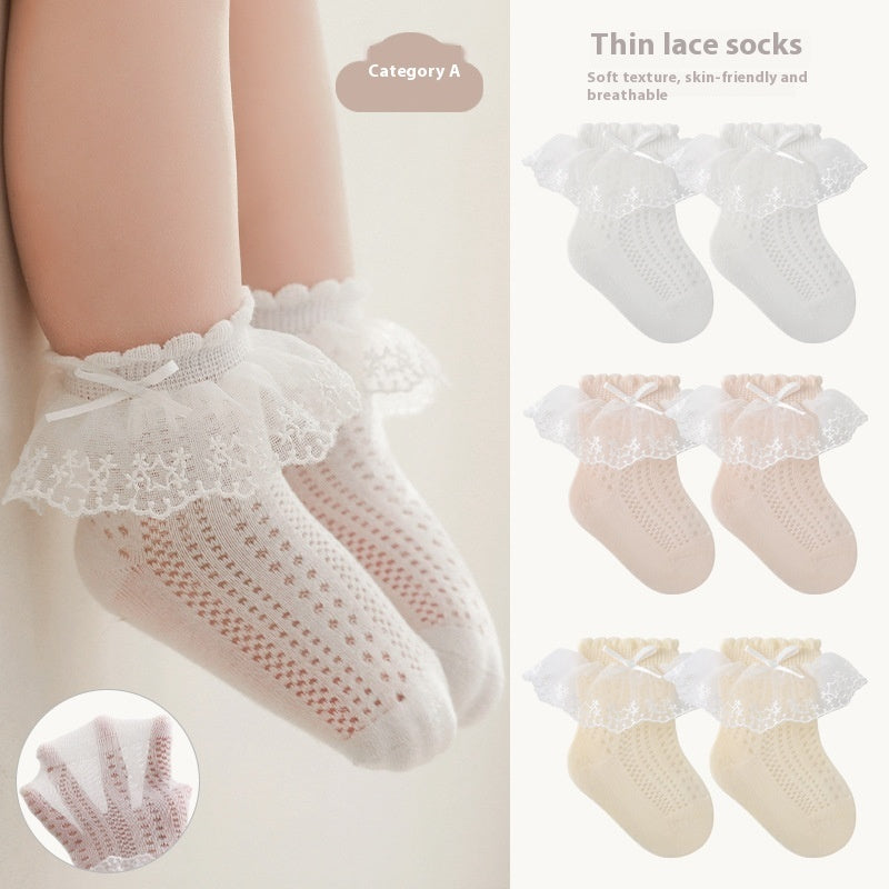 Baby Bow Princess Lace Mid-calf Socks