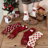 Red Dehaired Angora Polka Dot Mid-calf Creative Christmas Stockings