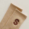 Women&#39;s Embroidered S-letter Cotton Sweat-absorbent Autumn And Winter Socks