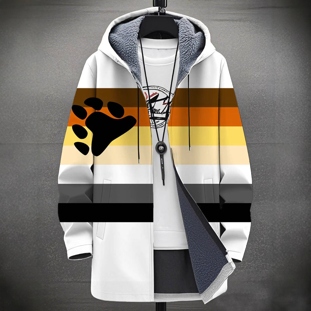 Digital Printing Plus Velvet Men’s Casual Jacket – Trendy &amp; Comfortable