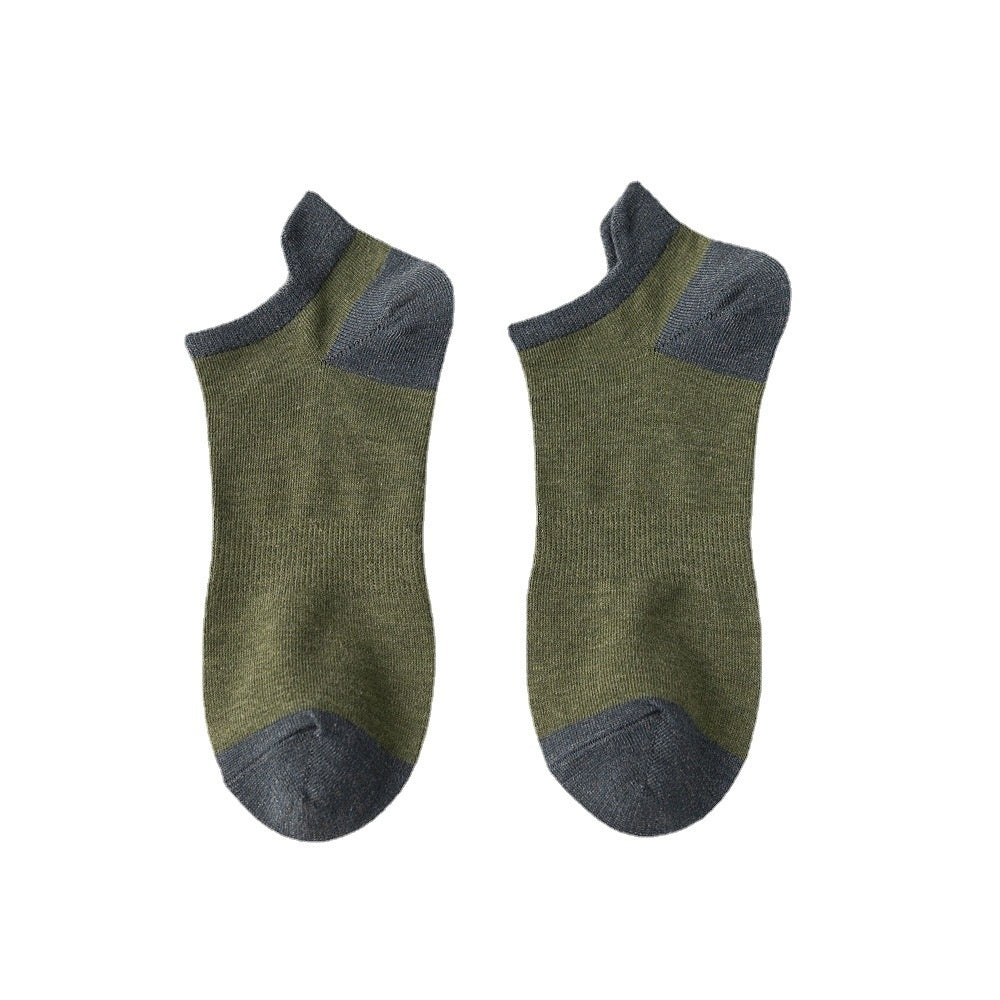 Combed Cotton Bottom Sweat-absorbing Deodorant Anti-ankle Socks Low-cut Men&#39;s Retro Waist