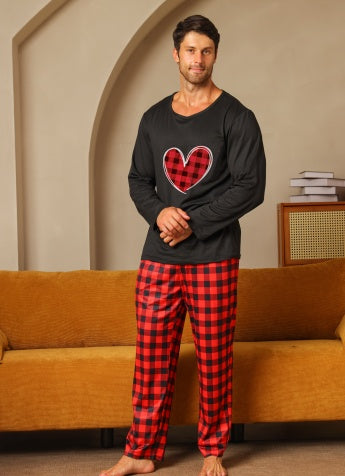 Ice Silk Long Sleeve Long Pants Men&#39;s Pajama Set