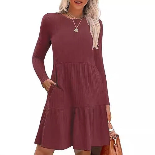 Women&#39;s Round Neck Fashion Casual Dress