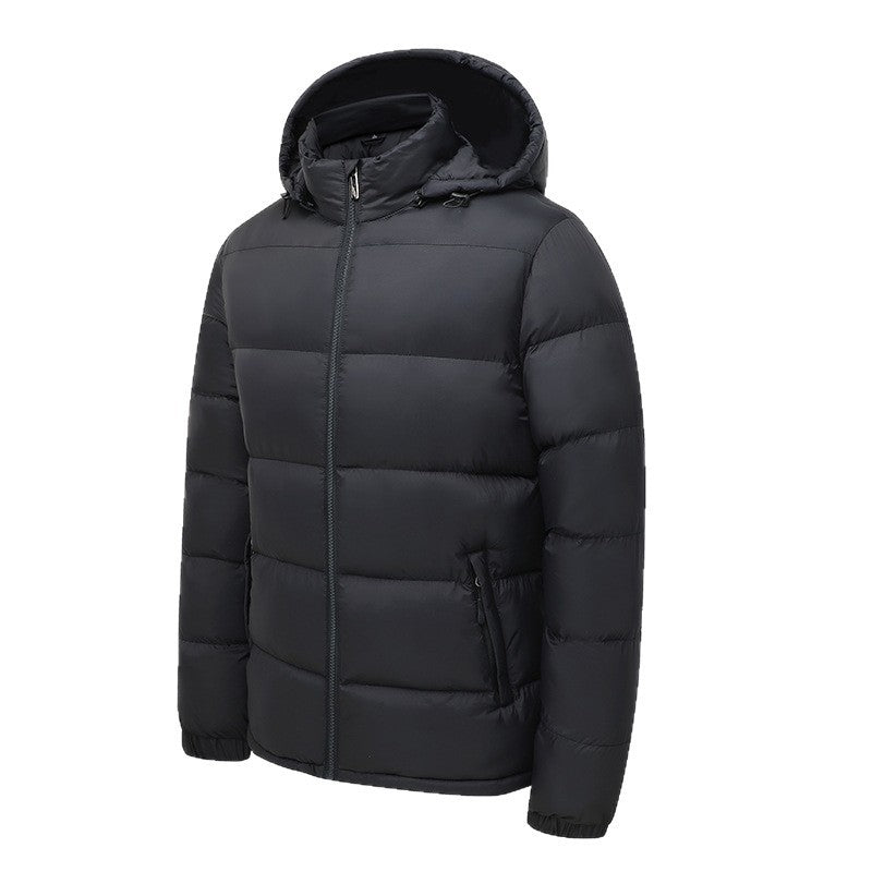 Hooded Cotton Jacket Men&#39;s Warm Quilted Jacket