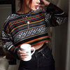 Color Matching Personality Sweater Women&#39;s Fall Winter Fashion Top