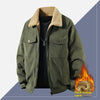 Fleece Corduroy Cotton Coat Jacket Men&#39;s Loose Casual Polo Collar Coat