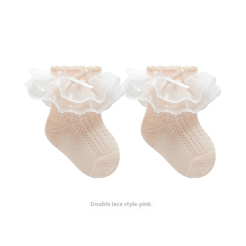 Baby Bow Princess Lace Mid-calf Socks