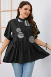 Women&#39;s Slim-fit Ruffled Short-sleeved Shirt