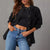 Women's Denim Jacket Large Pocket Button Long Sleeve Split Denim