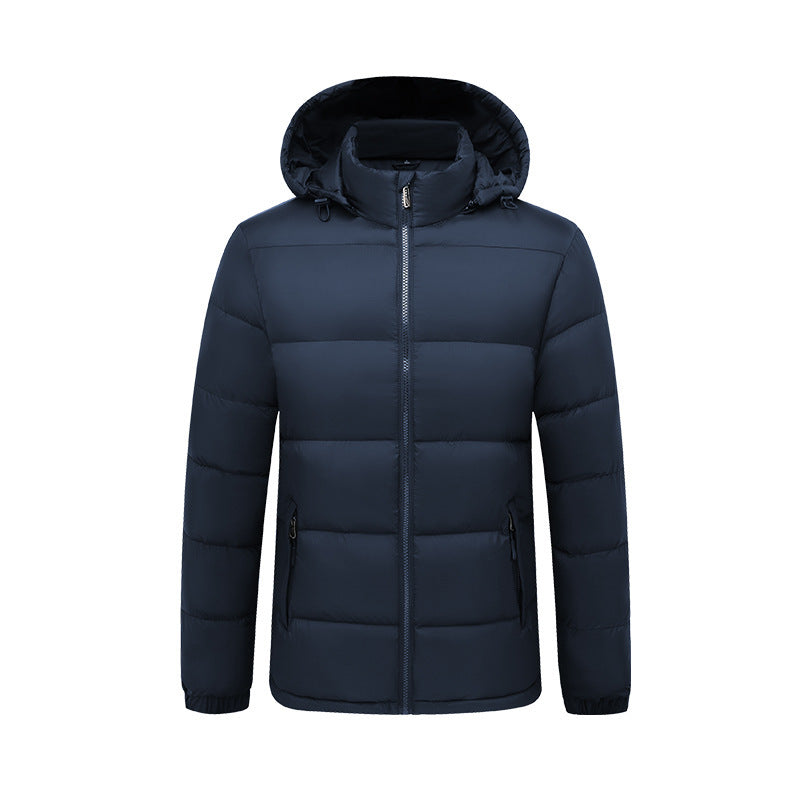Hooded Cotton Jacket Men&#39;s Warm Quilted Jacket