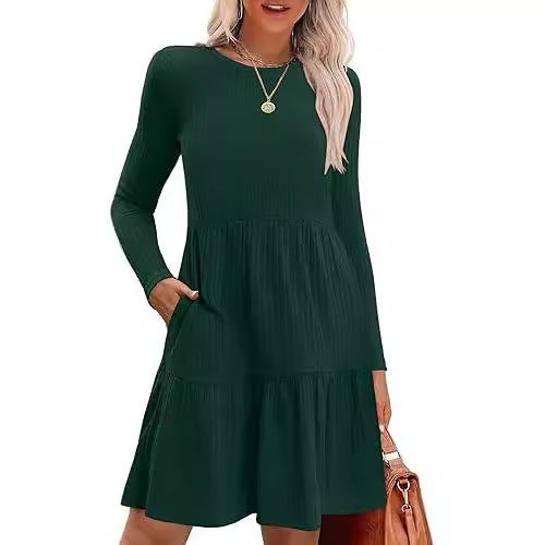 Women&#39;s Round Neck Fashion Casual Dress
