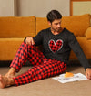 Ice Silk Long Sleeve Long Pants Men&#39;s Pajama Set