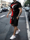 Men&#39;s Casual T-shirt Shorts Two-piece Printed Sportswear